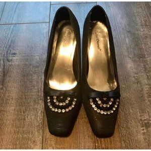 Pierre Dumas Black Sterling-3 Sparkly Pump Shoes